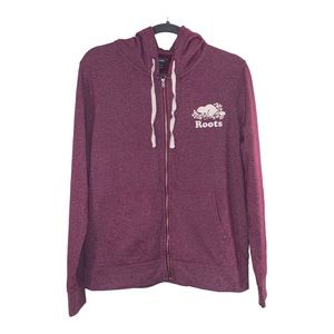 Roots Canada Original Full Zip Hoodie Red Heather